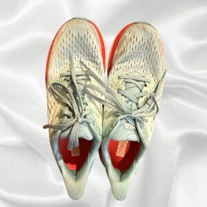 Hoka Clifton 8 Running Shoes Size 8 - Light Blue/Coral - Well-Loved w/Life Left!